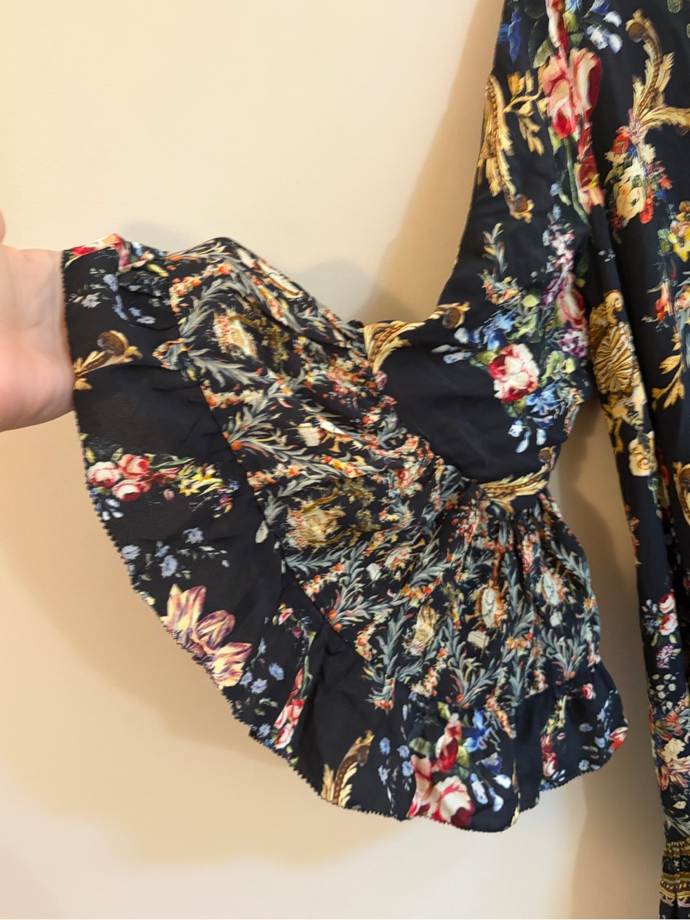 Camilla Friend in Flora Embellished Silk Colorful Pattern Boho Resortwear Dress - Picture 5 of 16